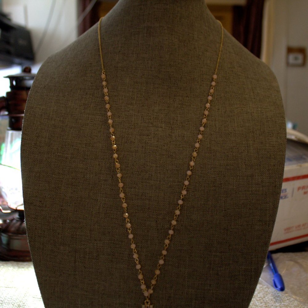 Gold and Pink Gennaro Gemstone Necklace - Picture 3 of 3